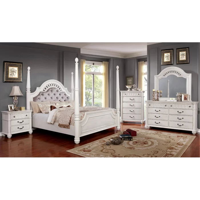 Stylewood Royal Poster Bed with Upholstered Headboard - Furnishiaa -  -